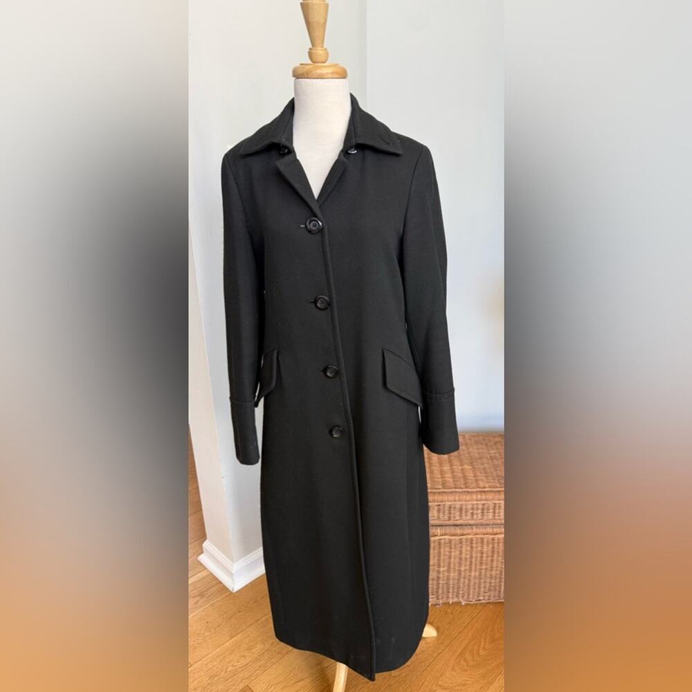 Express Black Long Coat Tailored Button Front Wool Blend Women’s 9/10